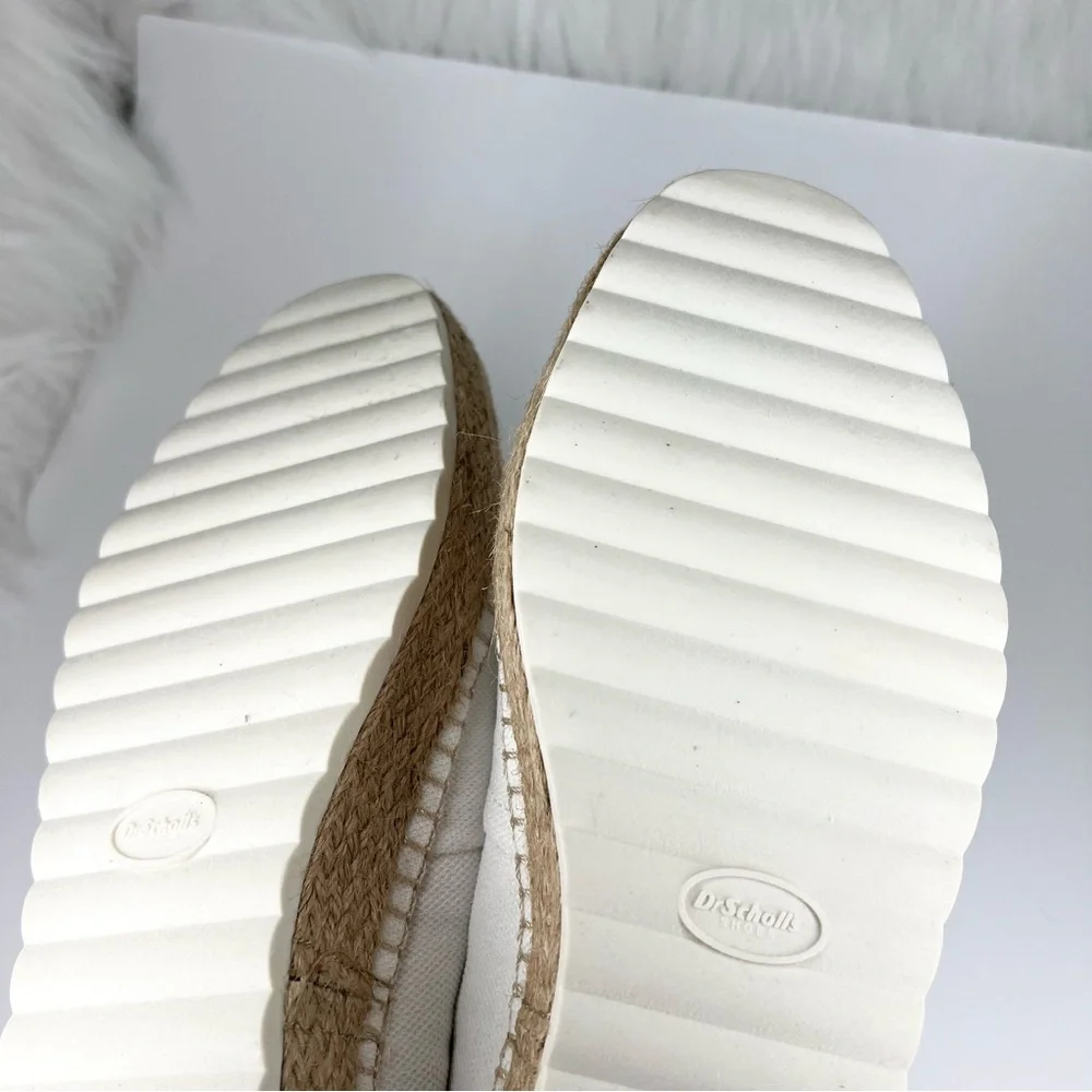 Dr. Scholl's Sunray Espadrilles Slip On White Canvas Size 8.5M
